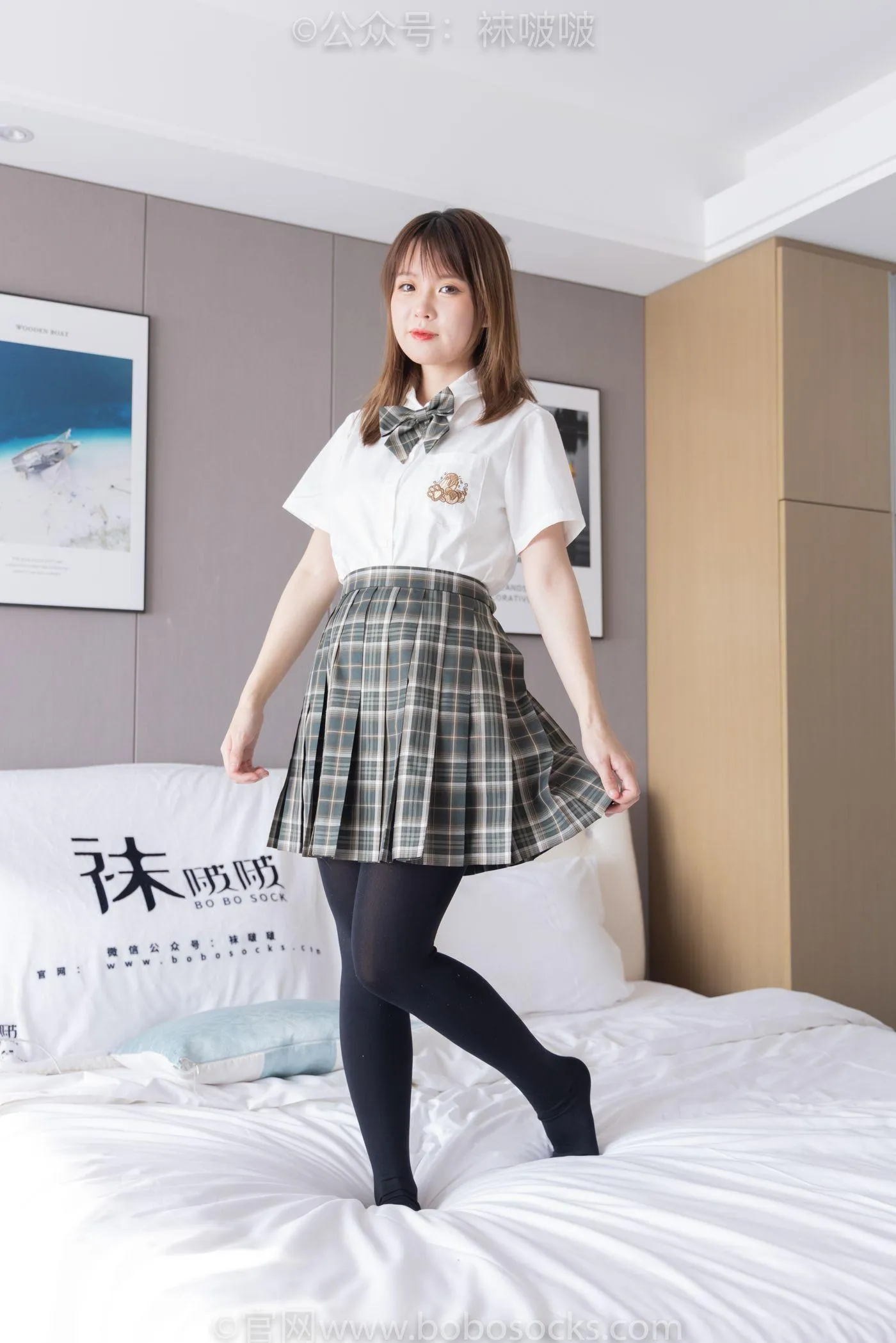 [BoBoSocks袜啵啵]NO.056 朵朵-JK制服、皮鞋、厚黑丝 [135P]插图2